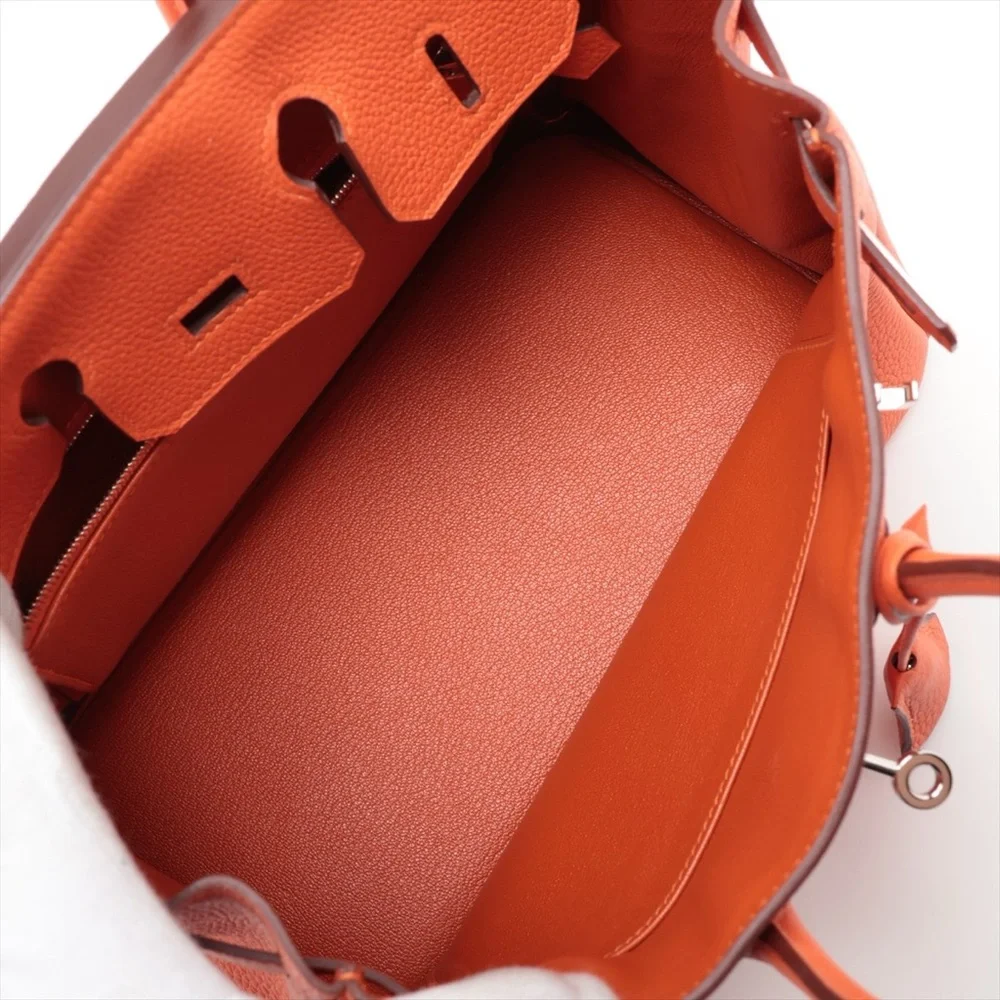Sold out ✅ Hermes Birkin 25 Togo Orange Poppy Silver Metal - Picture 7 of 12